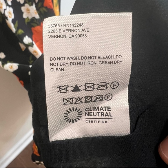 Reformation Nadira Floral Georgette Midi Dress Luisa Black Yellow Tie Straps, 4 - Picture 13 of 16